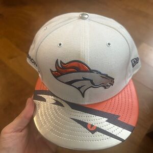 New Era White and Orange NFL Bronco Fitted